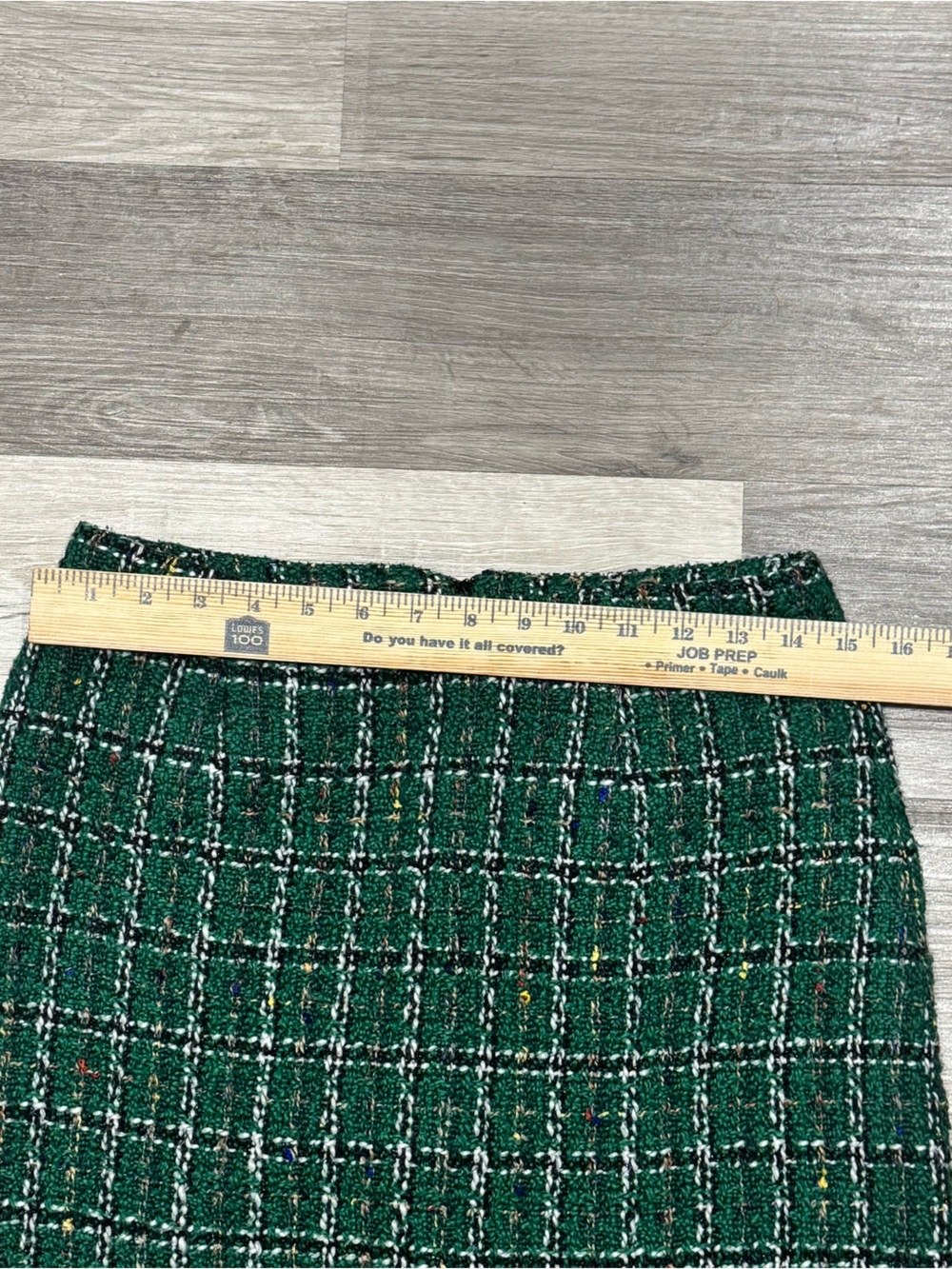 Anthropologie Hutch Green Textured Plaid Metallic Tweed Mini Skirt Size Small - Picture 5 of 8